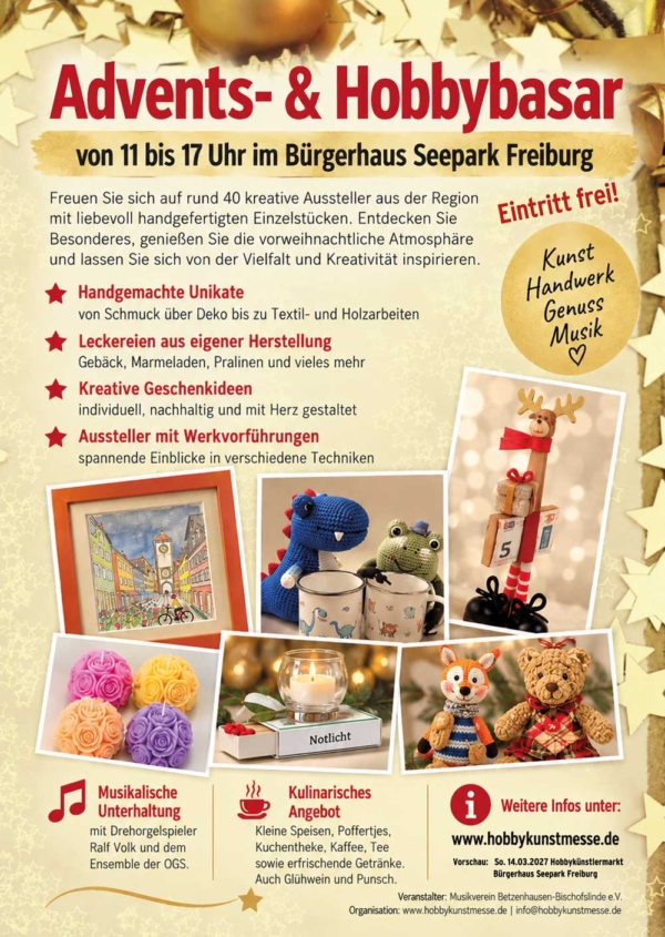 Advents- und Hobbybasar 2026 Bürgerhaus Seepark in Freiburg